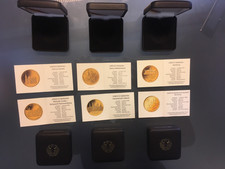 6 x ETUI F&Uuml;R 100-EURO-GOLDM&Uuml;NZE BRD M&uuml;nzbox o. M&uuml;nze Echtheitszertifikat versch.