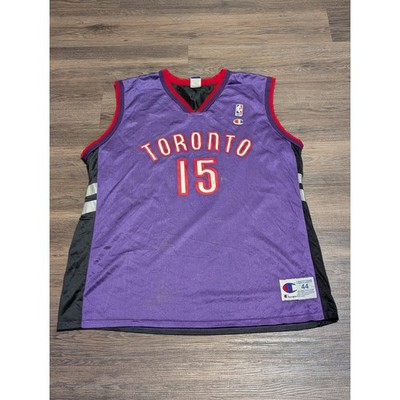 Champion Toronto Raptors Vince Carter 15 Jersey Mens 44 Large Purple NBA Mesh