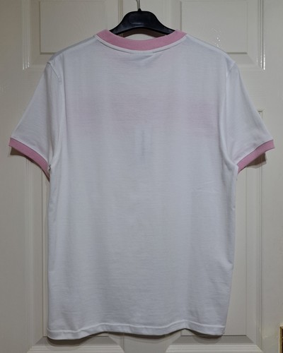 Sergio Tacchini Masters T-Shirt Uomo Taglia L Slim Fit P2P 21" Retrò Bianco Rosa - Foto 2 di 11