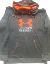 Men's Under Armour ColdGear Loose Storm Pullover Sweatshirt Hoodie Gray Size L