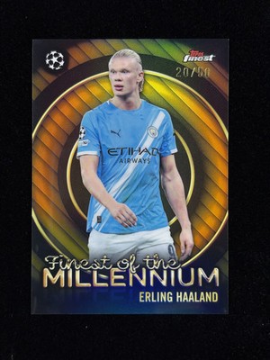 2025-26 Topps Finest UEFA Erling Haaland Finest of the Millennium Gold /50 VU88