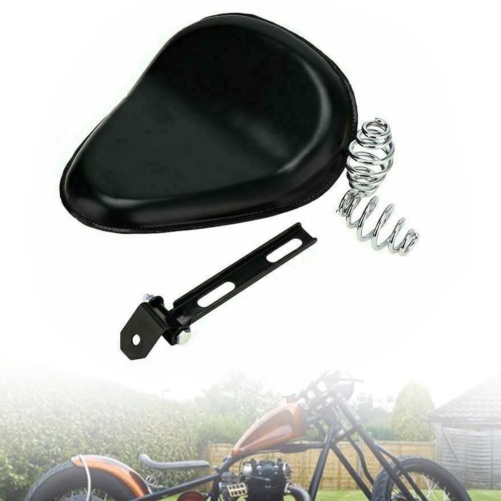 Black Leather Universal Solo Motorbike Seat AU Fit Honda Motorcycles