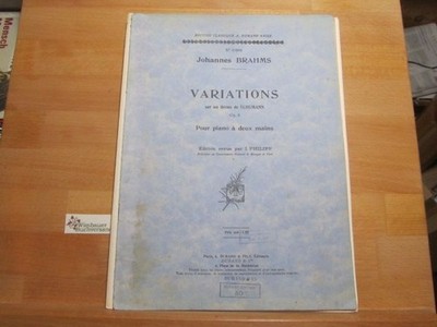 Variations sur un theme de Schumann Op. 9 pour Piano a deux mains. Revision par