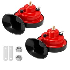 2PCS Super Loud Train Horns, 12V Waterproof Vehicle Air Electric Red/Black