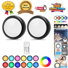 Innovative RGB Wireless LED Lights - 2 Pack, Remote Control & Easy Installation