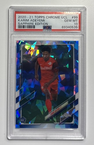 2020-21 Topps Chrome UCL Sapphire Edition Karim Adeyemi RC PSA 10 Gem Mint #99