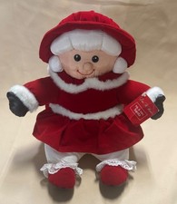 NEW 13" Sitting Plush Mrs Santa Claus Parachute/Velvet Material