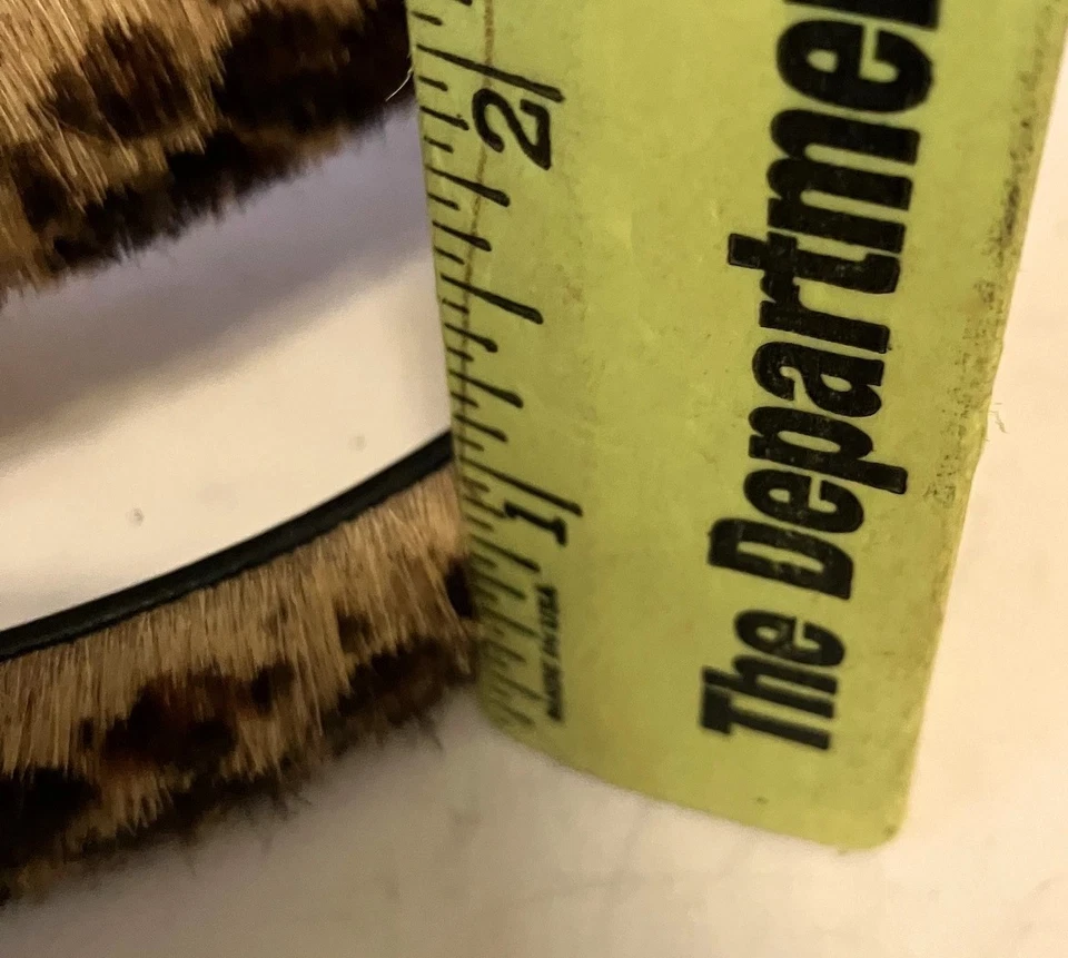 Cinturón De Colección Imitación Poni Cuero Marrón Estampado Leopardo Ajustado 3/4" XL/38-40" NUEVO Foto 3 de 3