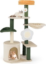 PETSITE 45 Inch Flower Cat Tree, Multi-Level Cat Tower with Scratching Posts, Fl