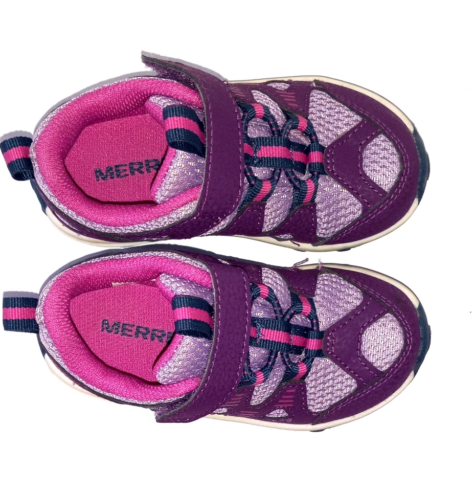 Merrell Hiking Sneakers Toddler Size 7M Low Top Purple Hook/ Loop EUC - Image 4 of 4