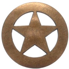 Antique Brass Plated Smooth Star Conchos 5 Assorted Sizes