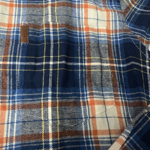 NWT Chaps Ralph Lauren LS Flannel Button Up Shirt Mens Size Small Blue OrangeGB1 - Picture 6 of 9