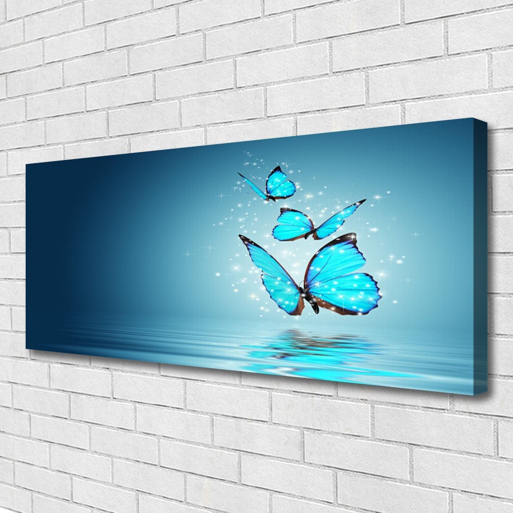 Impression sur toile papillons 125x50 : décoration murale premium