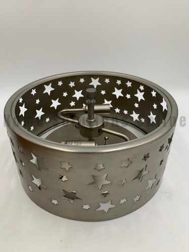 Pottery Barn Kids Metal Star Cutout Flush Mount Brushed Nickel 12" diam #X1216 - Picture 4 of 6
