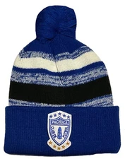 CLUB DE FUTBOL PACHUCA POM POM ROYAL BLACK WHITE HAT
