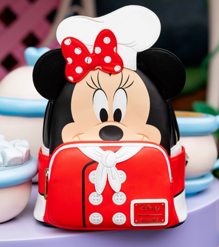 Loungefly Disney Minnie Chef Cosplay Mini Backpack Red Black  display picture 1