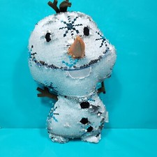 Disney Olaf Reversible Sequin Plush 12" Frozen 2 Silver White Stuffed Snowflakes