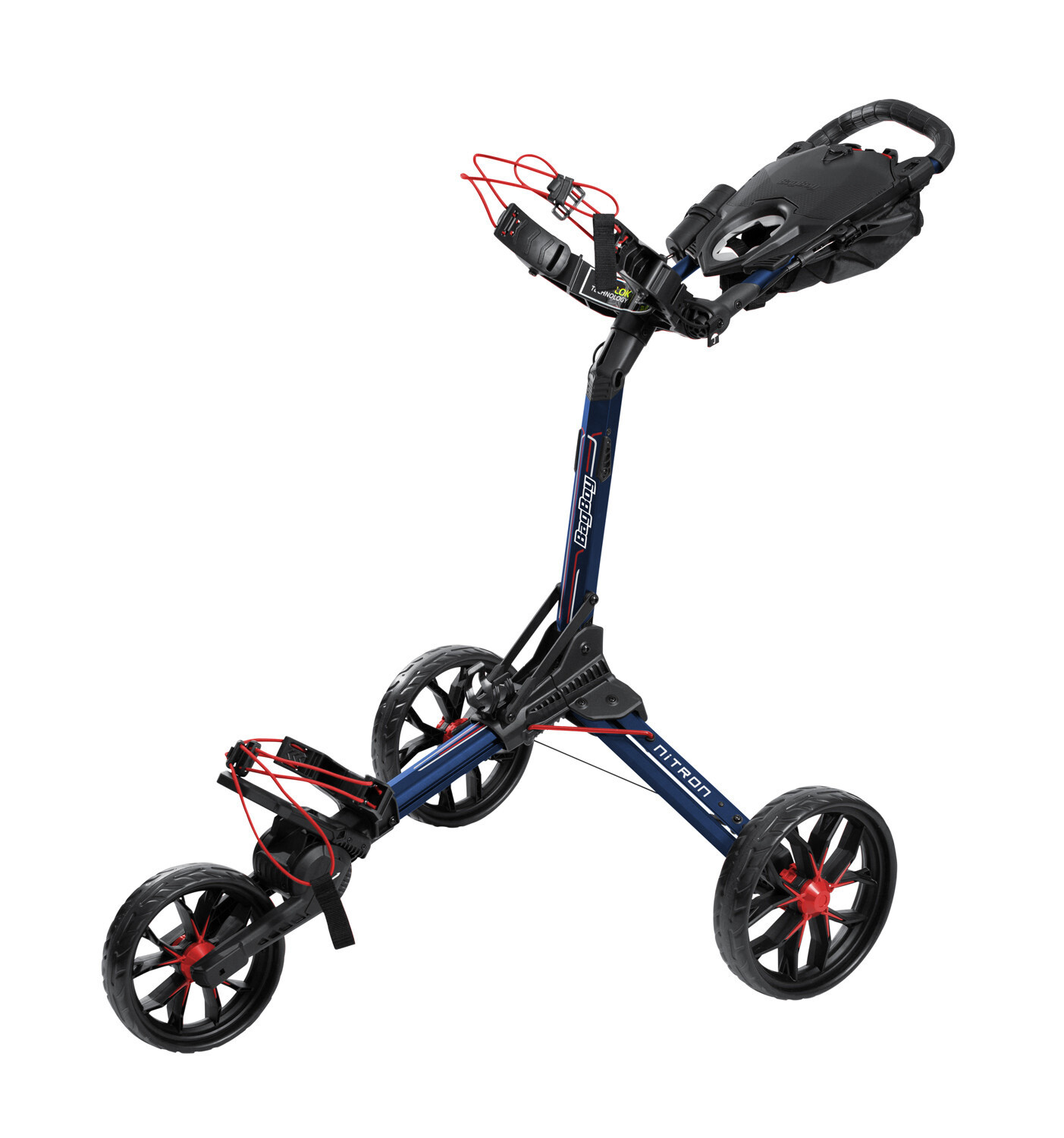 NEW Bag Boy Nitron Navy/Red Golf Push Cart w/ Auto Open Technology