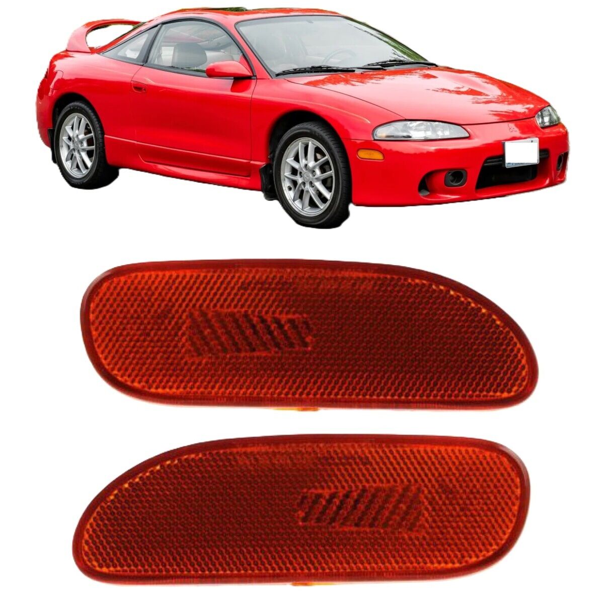 Fits 1995-1999 Mitsubishi Eclipse Pair Side Marker Light Fits 1995-1999 Mitsubishi Eclipse Pair Side Marker Light