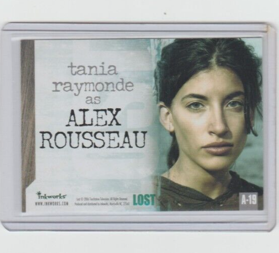 LOST SEASON 2 TANIA RAYMONDE/ALEX ROUSSEAU AUTOGRAPH CARD #A LOST SEASON 2 TANIA RAYMONDE/ALEX ROUSSEAU AUTOGRAPH CARD #A