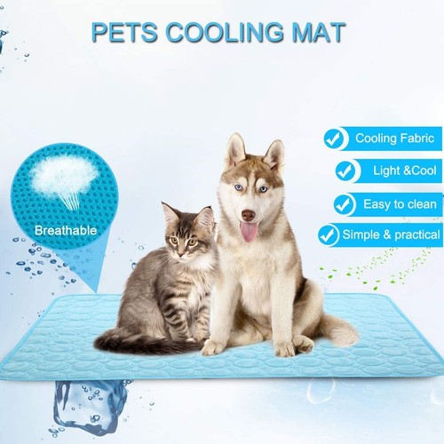 Alfombra de enfriamiento para mascotas almohadilla fría cómoda cojín lavable cama de seda de hielo autoenfriable - Imagen 4 de 11
