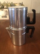 Vintage Percolator Stovetop Campfire Coffee Maker Aluminum 1 Cup Italy Camping