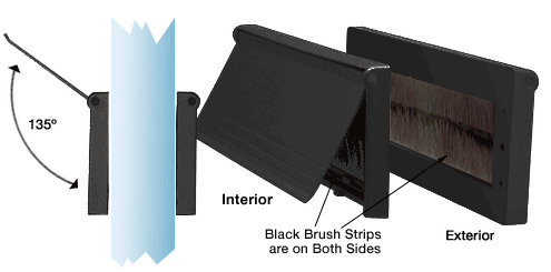 CRL NDMS13BL Black Anodized 3" x 11-1/2" No-Draft Mail Slot - New Style - Picture 4 of 6