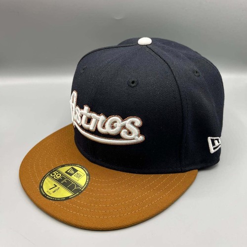 Houston Astros Hat Men 7 5/8 Black Brown 59Fifty New Era MLB Fitted Cap - Picture 4 of 8