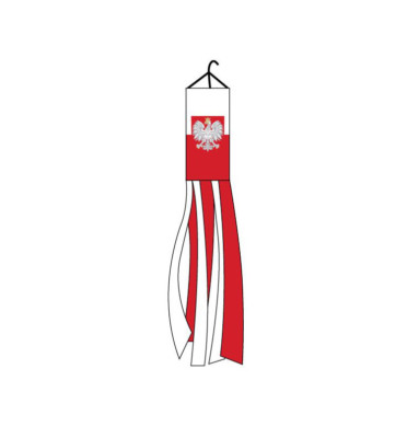 60'' Poland Polish Polska Eagle Nylon Printed Wind Sock Windsock