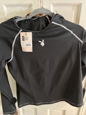 Awesome - PLAYBOY - CLASSIC BUNNY LOGO - Black Long Sleeve Top