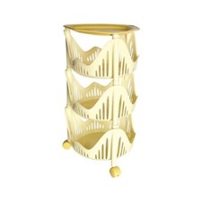 Carrello Cucinotto Bama Tidy Giallo da Assemblare 3 Ripiani e Rotelle 37x37x65cm