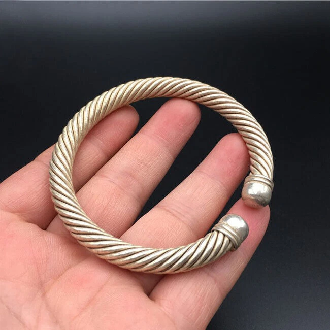 Brazalete brazalete brazalete estilo vintage tibetano plata alambres retorcidos Foto 3 de 4