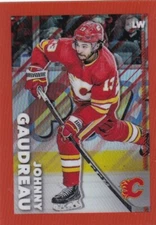 2022-23 TOPPS CHROME NHL STICKER  # 74 Johnny Gaudreau -SSP ORANGE /25  MADE