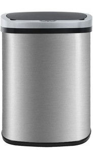 New 13-Gallon Touch-Free Sensor Automatic Stainless-Steel Trash Can Kitchen  50R