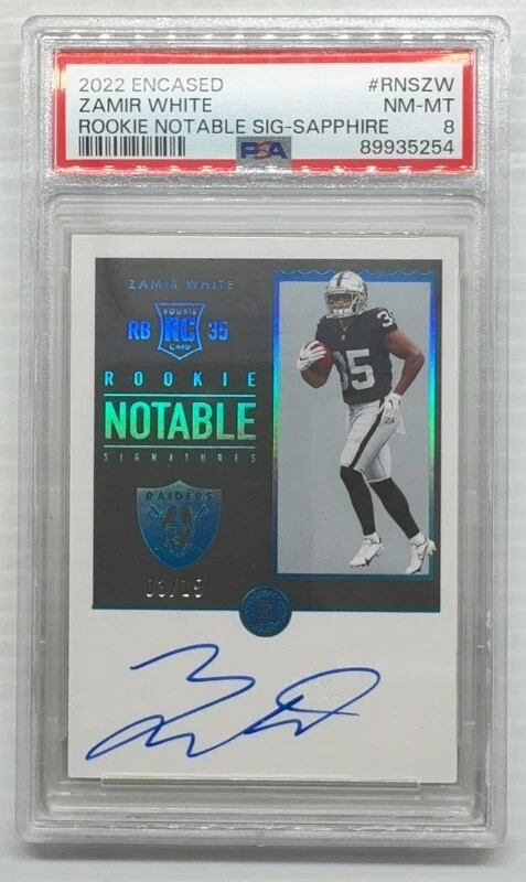 Zamir White Panini Encased Rookie Notable Signatures #RNSZW Sapphire
