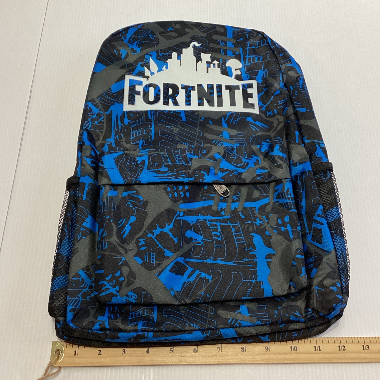 Fortnite Unisex Backpack Blue Black Zipper Adj Straps Full Size NWOT image 3