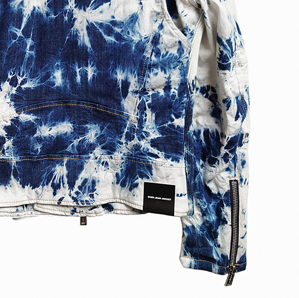 DSQUARED2 Jean Jacket Tie Dye Denim Biker Jacket Blue Size 48 - RP £975.00 image 8