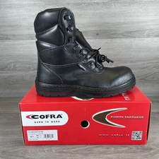 COFRA Leather Work Boots - US ROAD Treadless Asphalt Footwear Size 11 Wide Black