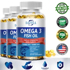 Omega 3 Fish Oil 4080 Mg - 30to120 Anti-Inflammatory, Joint, Brain, Eye Support