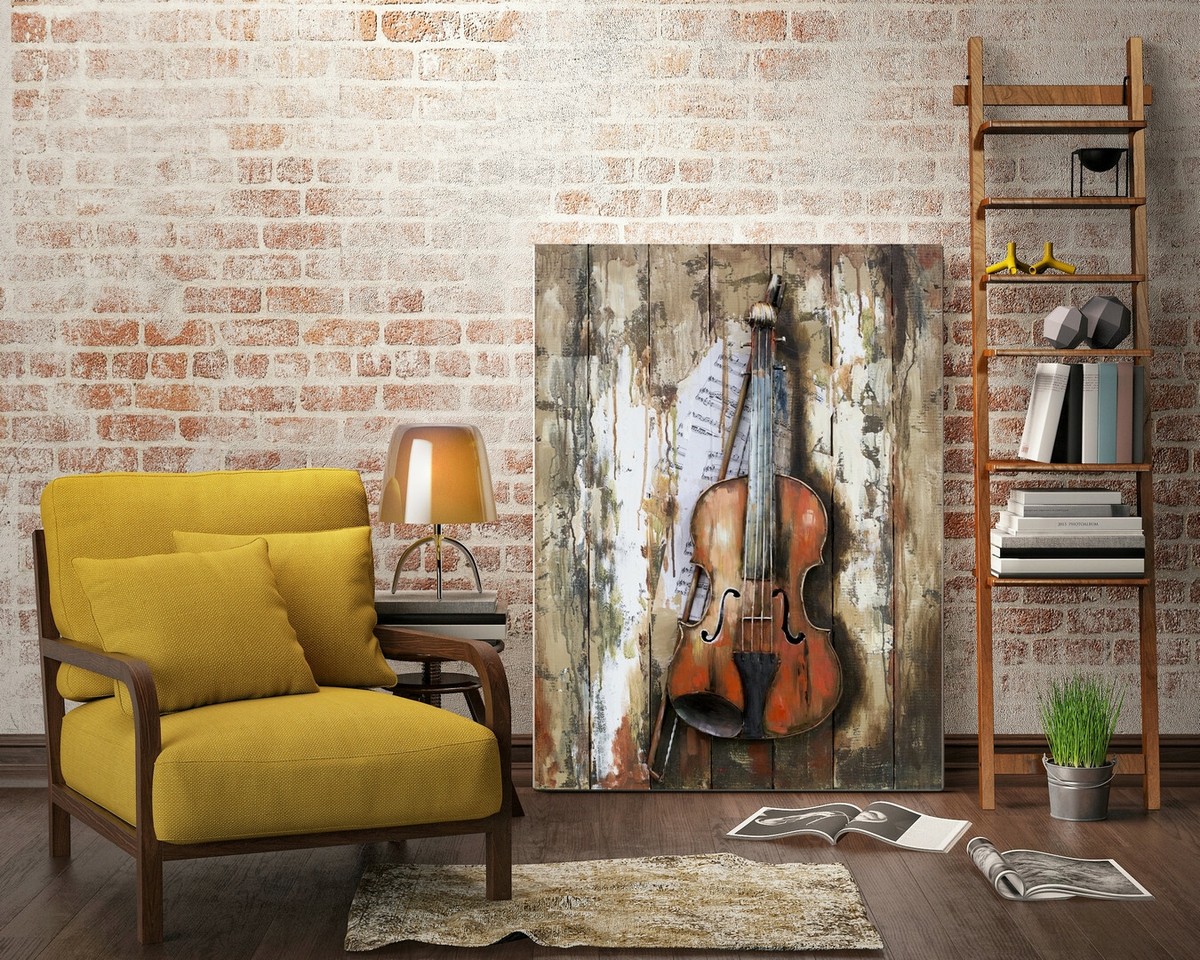 3D Original Metal Wall Art Abstract modern violin Painting