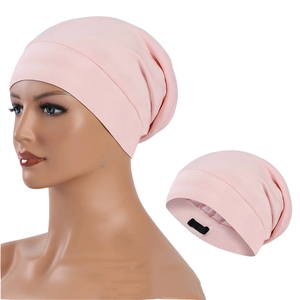 Gorro de pelo para hombres y mujeres gorro de seda satinado para dormir gorro para dormir noche Foto 3 de 4