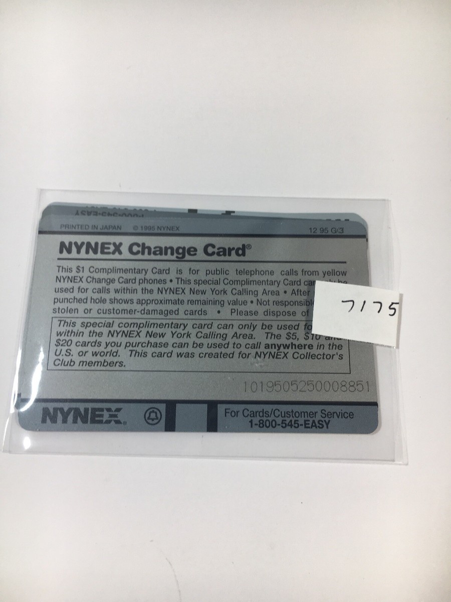 Lot Of 5 Nynex Change Cards Telecard 1995 Phone Cards Mint (7175