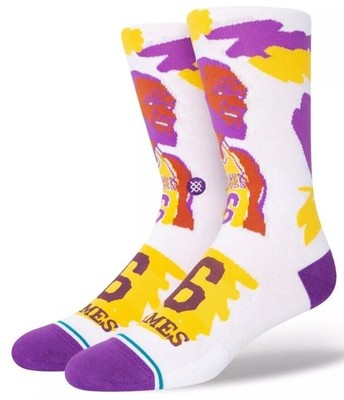 Stance Mens Large Lebron James Los Angeles Lakers Casual Socks 9-13 Shoes Size