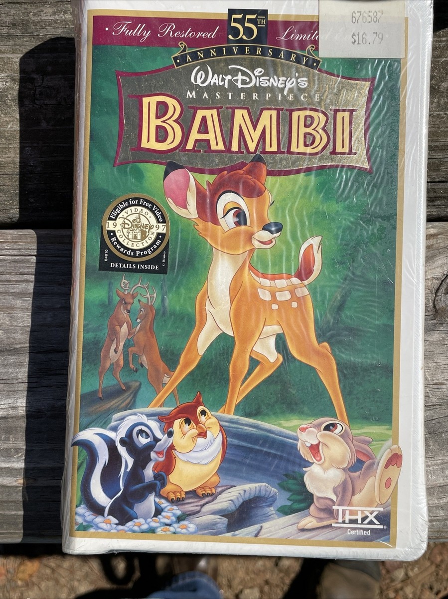 Bambi: 55th Anniversary Walt Disney's Masterpiece (VHS, Limited