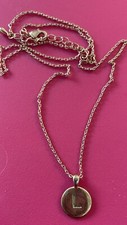 Initial Pendant Necklace Gift For Womens Teens Girls Gold Tone