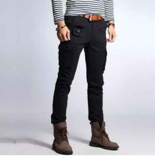 Herren Cargo Militär Hose Arbeiterhose Baumwolle Freizeit Slim Fit Tasche Skinny - Bild 10 von 47