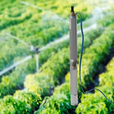 Submersible Pump, 3" Deep Well, 1 HP, 110V, 16 GPM, 380 ft MAX, Heavy Duty