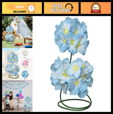 Large Blue Artificial Hydrangea Flowers - Faux Floral Decor for Garden, Wedding