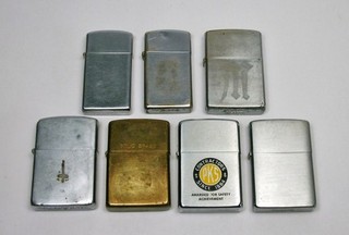 w Lot of 7 Vintage ZIPPO LIGHTERS