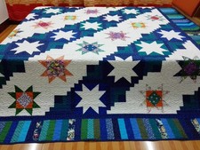 King Size Machine Pieced And quilted Patchwork Quilt